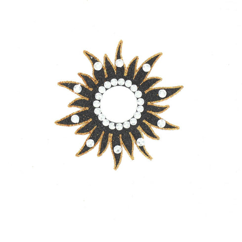 SiaLinda: Breast and body tattoo Maeva, self-adhesive, set of 2, black gold, flower pattern.
